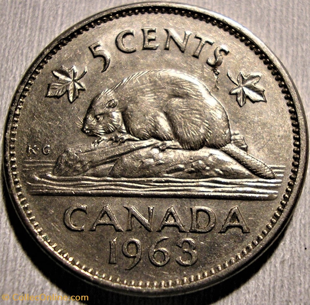 Elizabeth II - 5 Cents 1963 monnaie monde canadum elizabeth ii 5 cents 1963