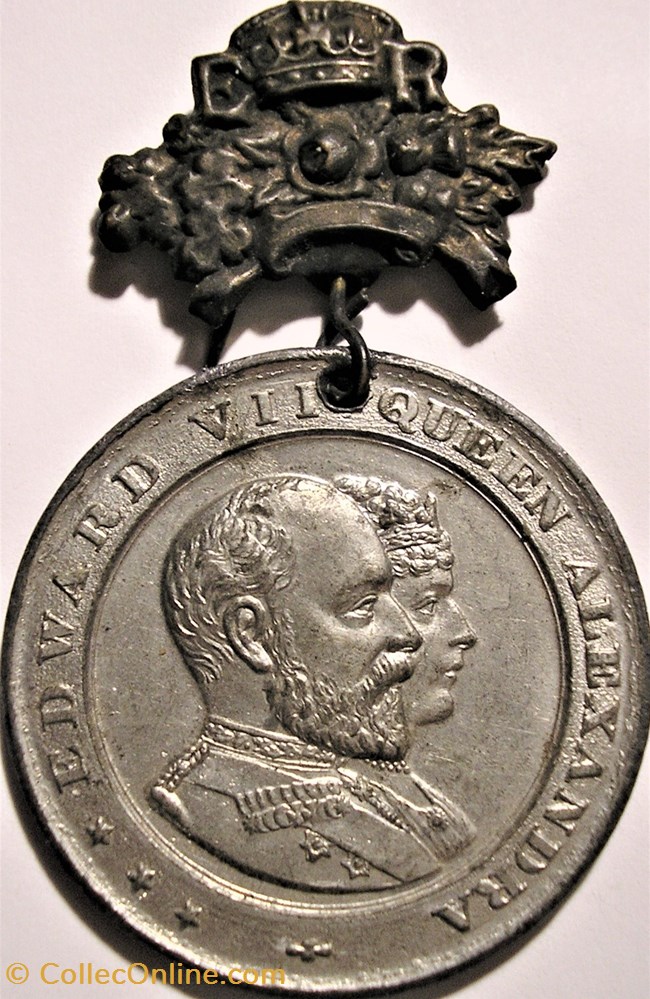 Edward VII & Alexandra - 1902 Coronation Silvery Medal - UK 4 medaille royaume uni edward vii alexandra 1902 coronation silvery medal uk