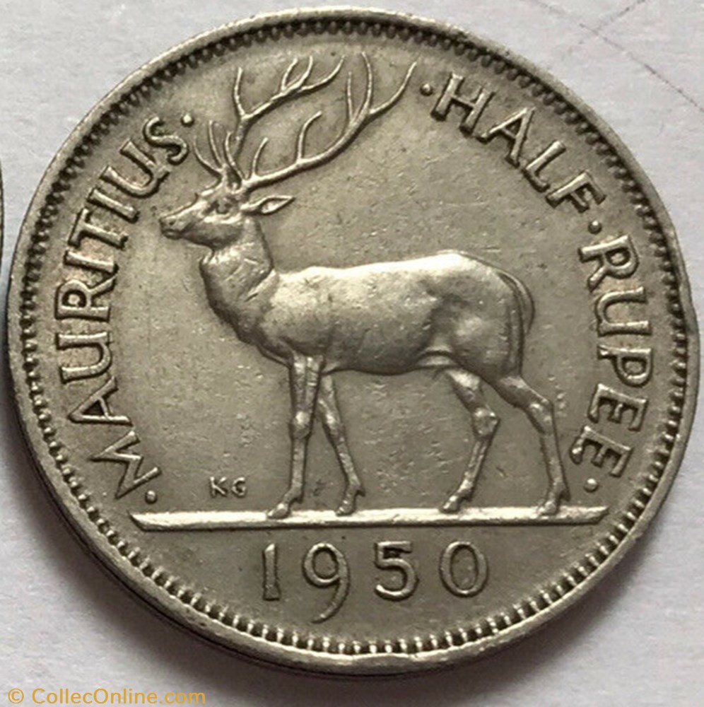 George VI - 1/2 Rupee 1950 - Mauritius monnaie monde inde george vi 1 2 rupee 1950 mauritius