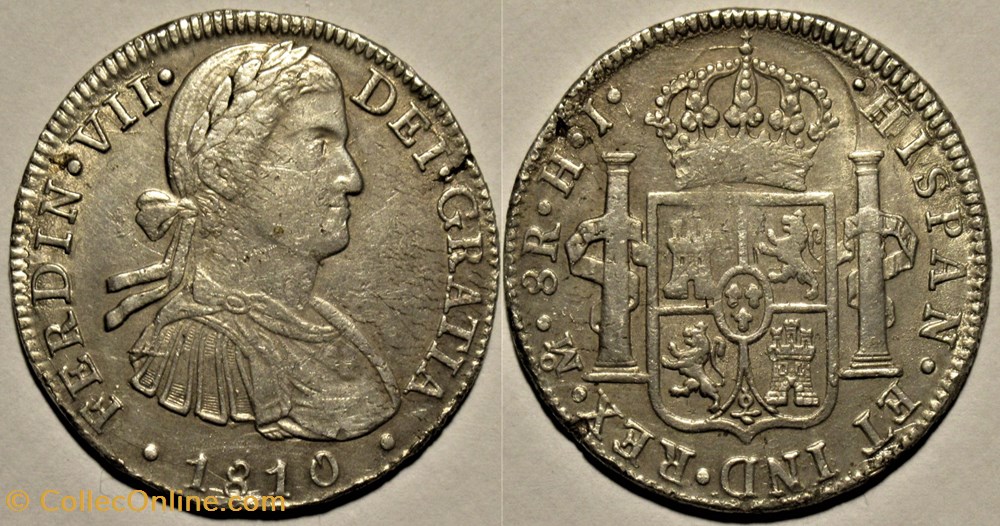monnaies monde mexique 1810 mexico 8 reales fernando vii de espana