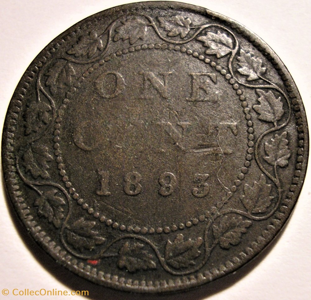 Victoria - One Cent 1893 monnaie monde canadum victoria one cent 1893