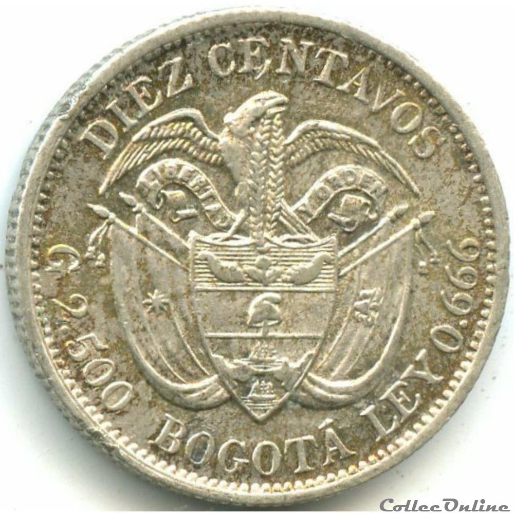 monnaie monde colombie 10 centavos 1897 bogota
