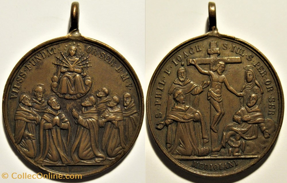 Order of Servants of Mary Medal 19th. Milan, Italy patrimoine religieux souvenir order of servants of mary medal 19th milan italy