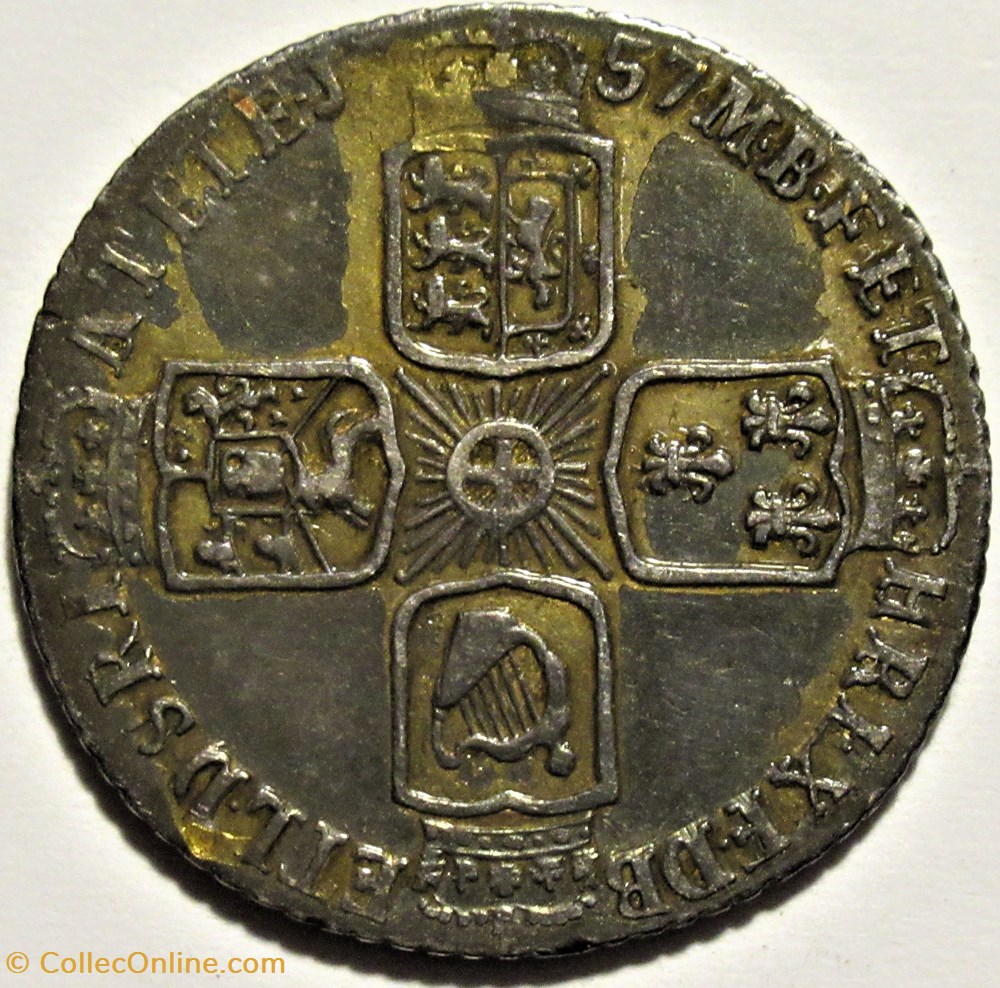 George II - 6 Pence 1757 Great Britain 3 monnaies europe medievale royaume d angleterre george ii 6 pence 1757 great britain