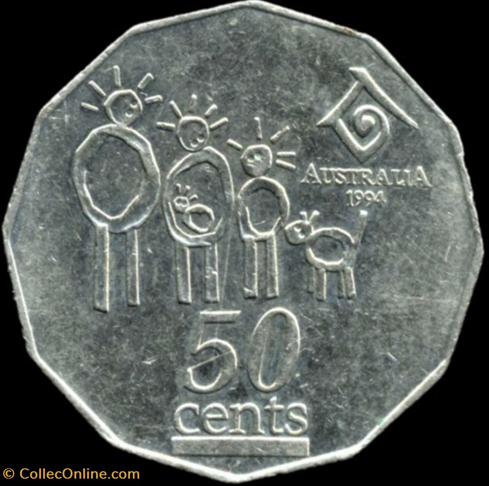 Elizabeth II - 50 Cents 1994 Year of the Family - Australia monnaies monde australie elizabeth ii 50 cents 1994 year of the family australia