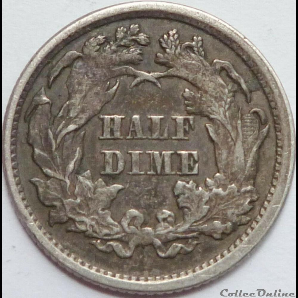 1872 Half Dime (ex.2) monnaies monde etats unis 1872 half dime ex 2