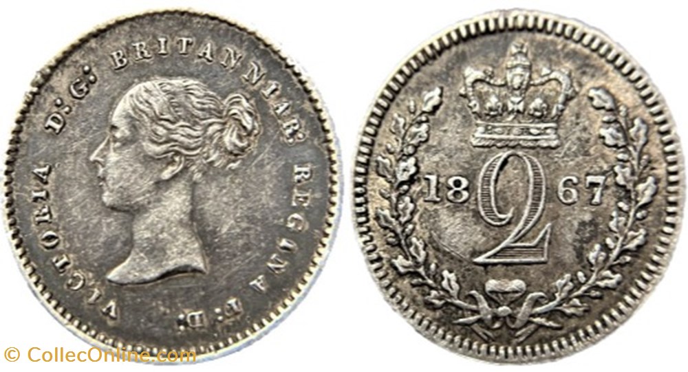 monnaies monde royaume uni victoria 2 pence 1867 maundy kingdom of great britain
