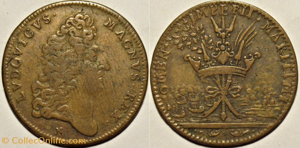 Louis XIV - c.1697, Jeton, la prise de Carthagène monnaies paranumismatique jetons poids louis xiv c 1697 jeton la prise de carthagene