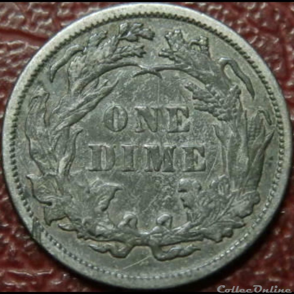 1882 Dime / 10 Cents monnaies monde etats unis 1882 dime 10 cents