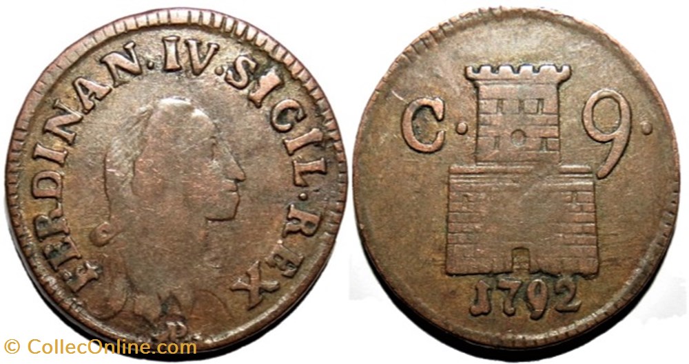 1792 Regno di Napoli, 9 Cavalli - Ferdinando IV di Borbone-Sicilie monnaies europe medievale royaume de naples 1792 regno di napoli 9 cavalli ferdinando iv di borbone sicilie