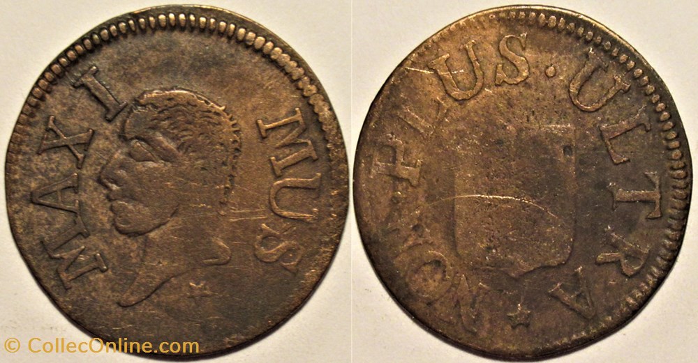Duc de Reischtadt, "Maximus Non Plus Ultra" - Liard de Lille (ex.2) monnaies paranumismatique jetons poids duc de reischtadt maximus non plus ultra liard de lille ex 2
