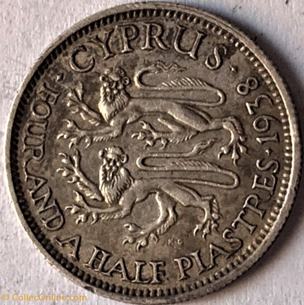 George VI - Four & a Half Piastres 1938 - Cyprus 3 monnaies monde chypre george vi four a half piastres 1938 cyprus
