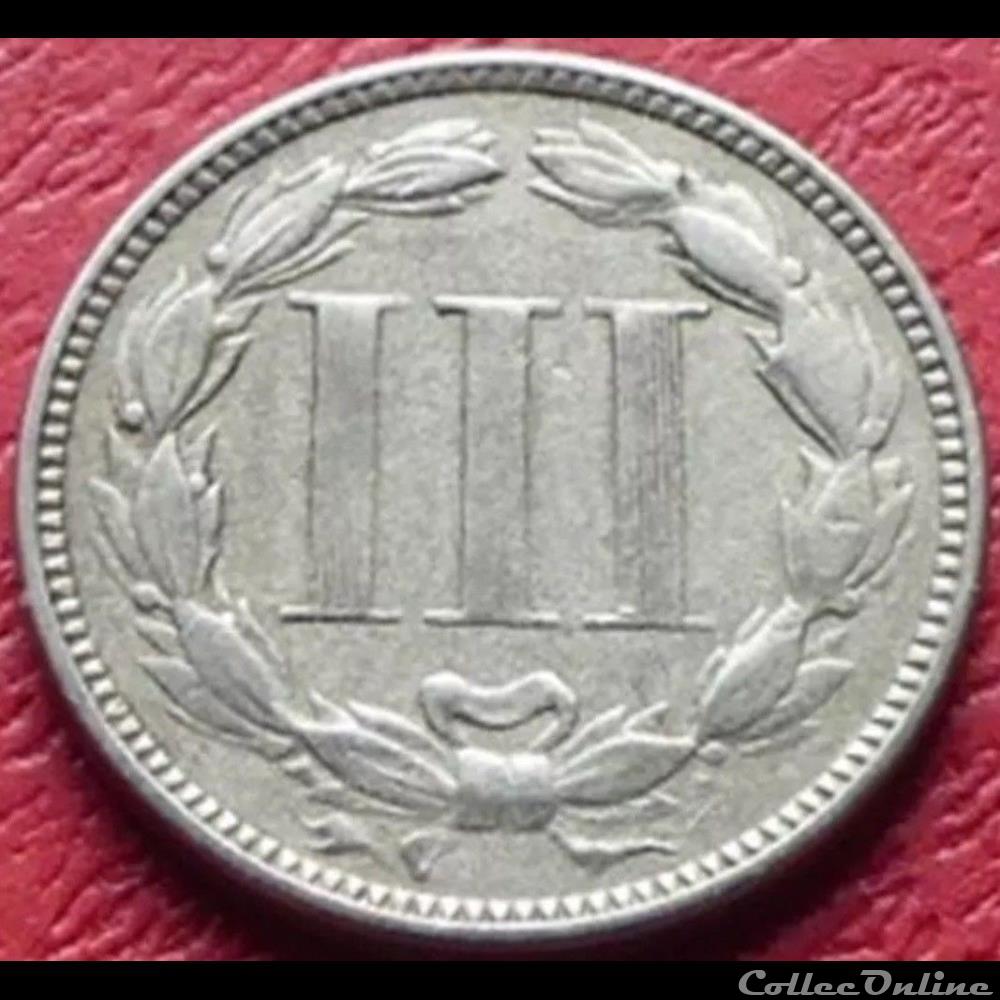 monnaie monde etat uni 1870 3 cents