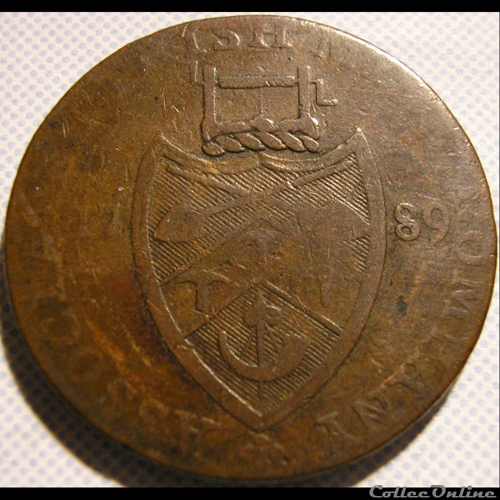 1789 HalfPenny St. Patrick - Wicklow, Cronebane monnaies paranumismatique jetons poids 1789 halfpenny st patrick wicklow cronebane