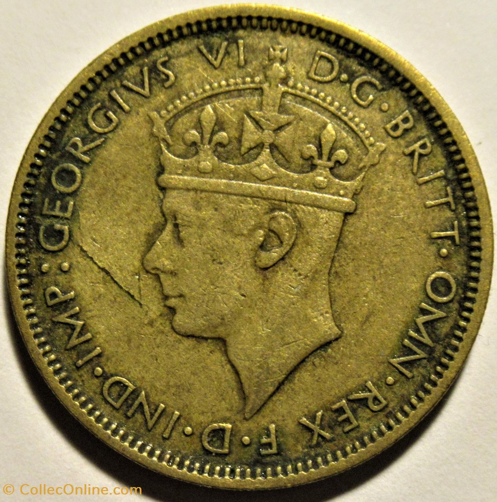 George VI - One Shilling 1942 - West Africa - Error 2 monnaies monde nigeria george vi one shilling 1942 west africa error