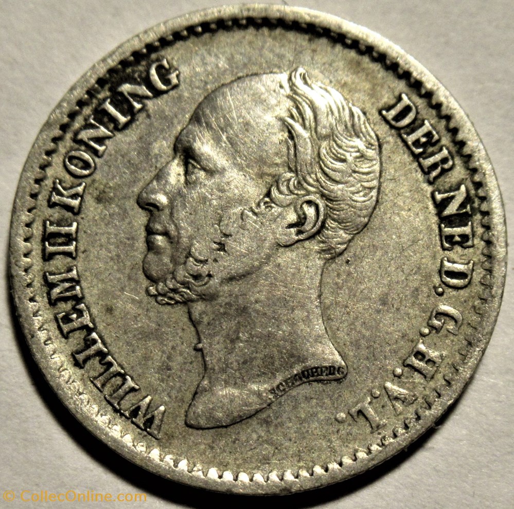Willem II of Nederland - 10 Cents 1845 2 monnaies monde pays bas willem ii of nederland 10 cents 1845