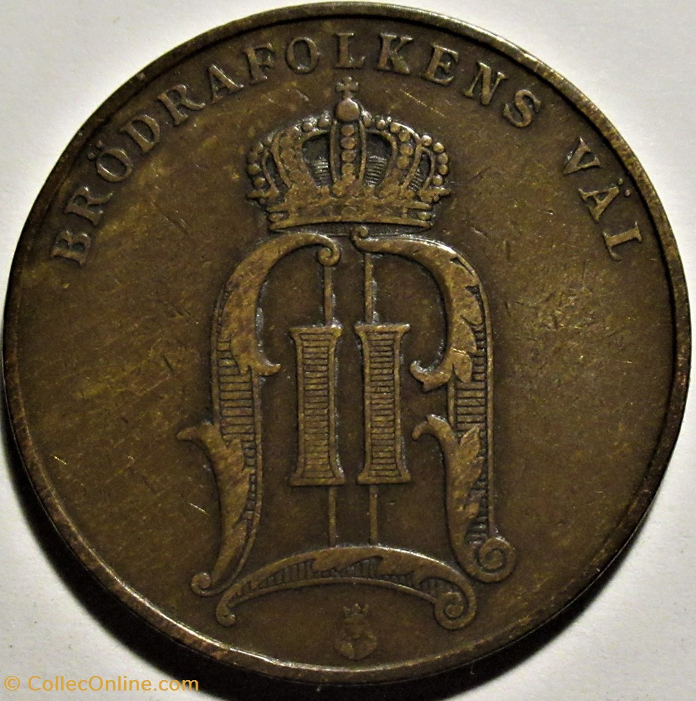 monnaies monde suede sweden oskar ii 5 ore 1904