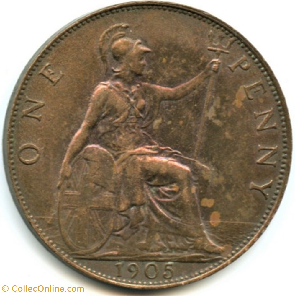 Edward VII - One Penny 1905 - Great Britain monnaies monde royaume uni edward vii one penny 1905 great britain