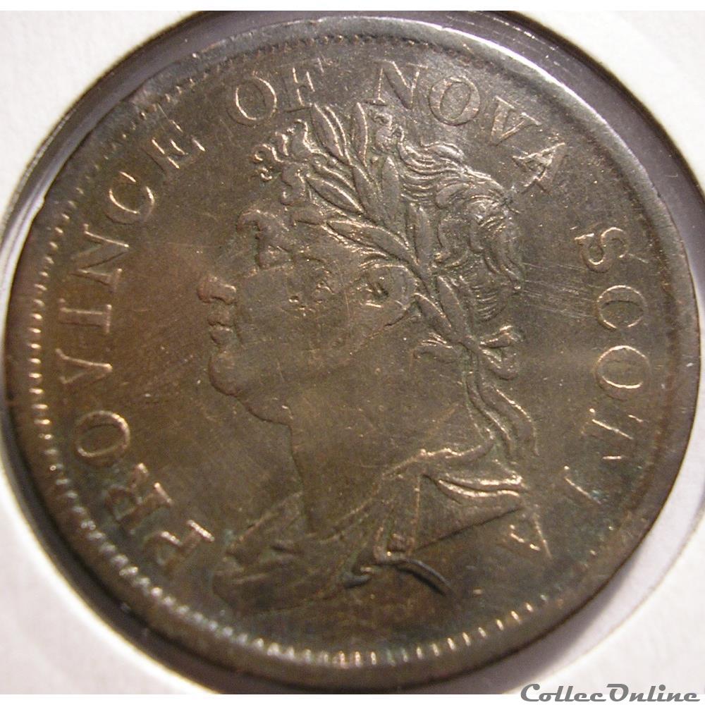 George IV - One Penny Token 1824 - Nova Scotia 2 monnaie monde canadum george iv one penny token 1824 nova scotia
