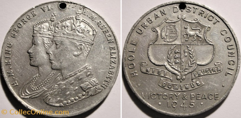 medaille royaume uni george vi elizabeth 1945 victory peace token