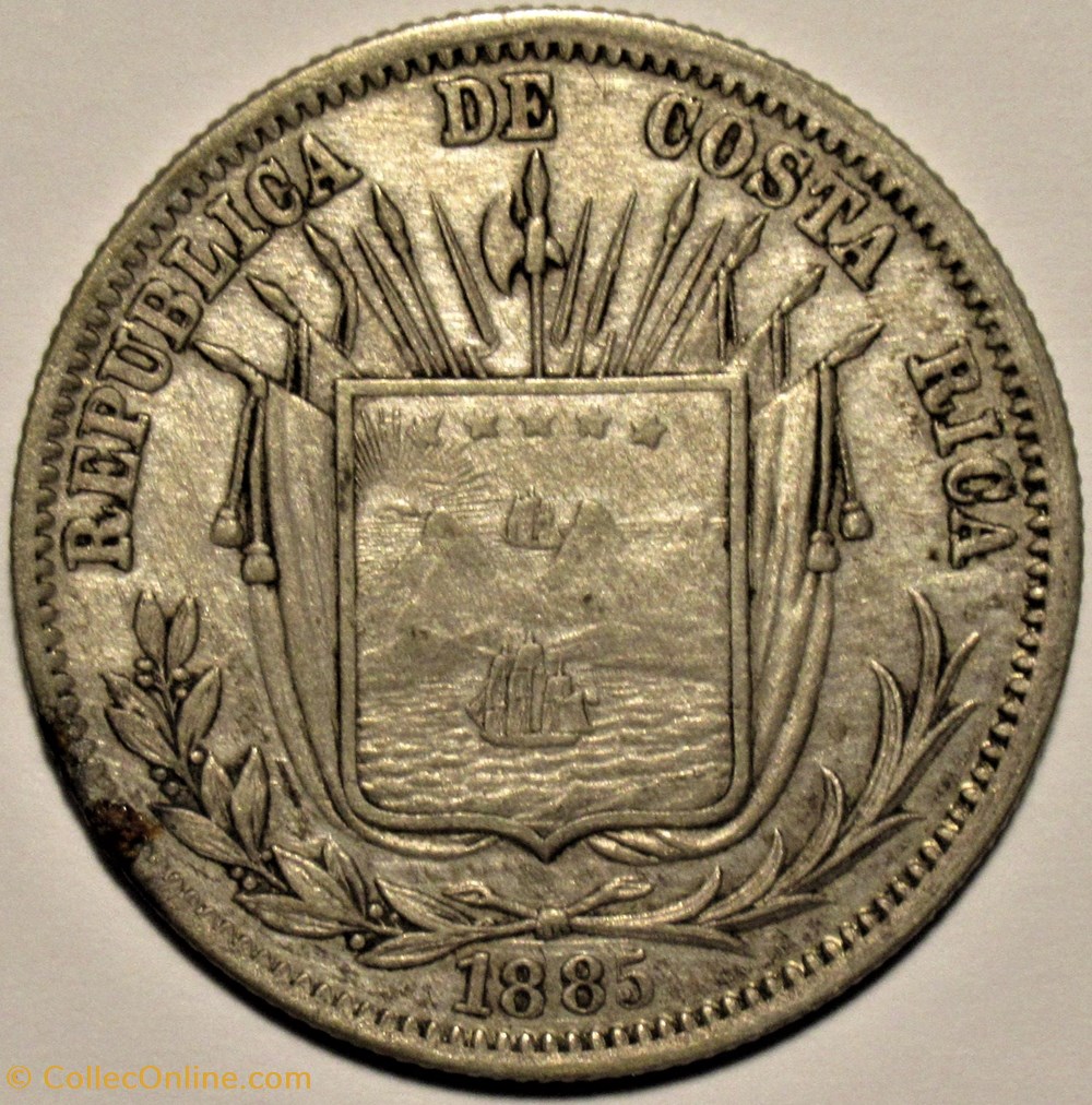 Costa Rica - 50 Centavos 1885 monnaies monde costa rica 50 centavos 1885
