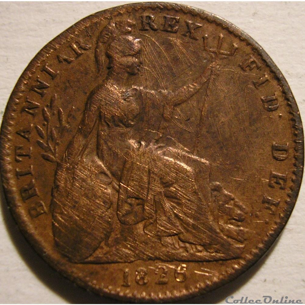 George IV - 1 Farthing 1826 Great Britain 2 monnaies monde royaume uni george iv 1 farthing 1826 great britain