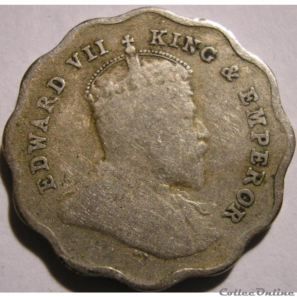 Edward VII - One Anna 1909 Bombay - British India monnaie monde inde edward vii one anna 1909 bombay british india