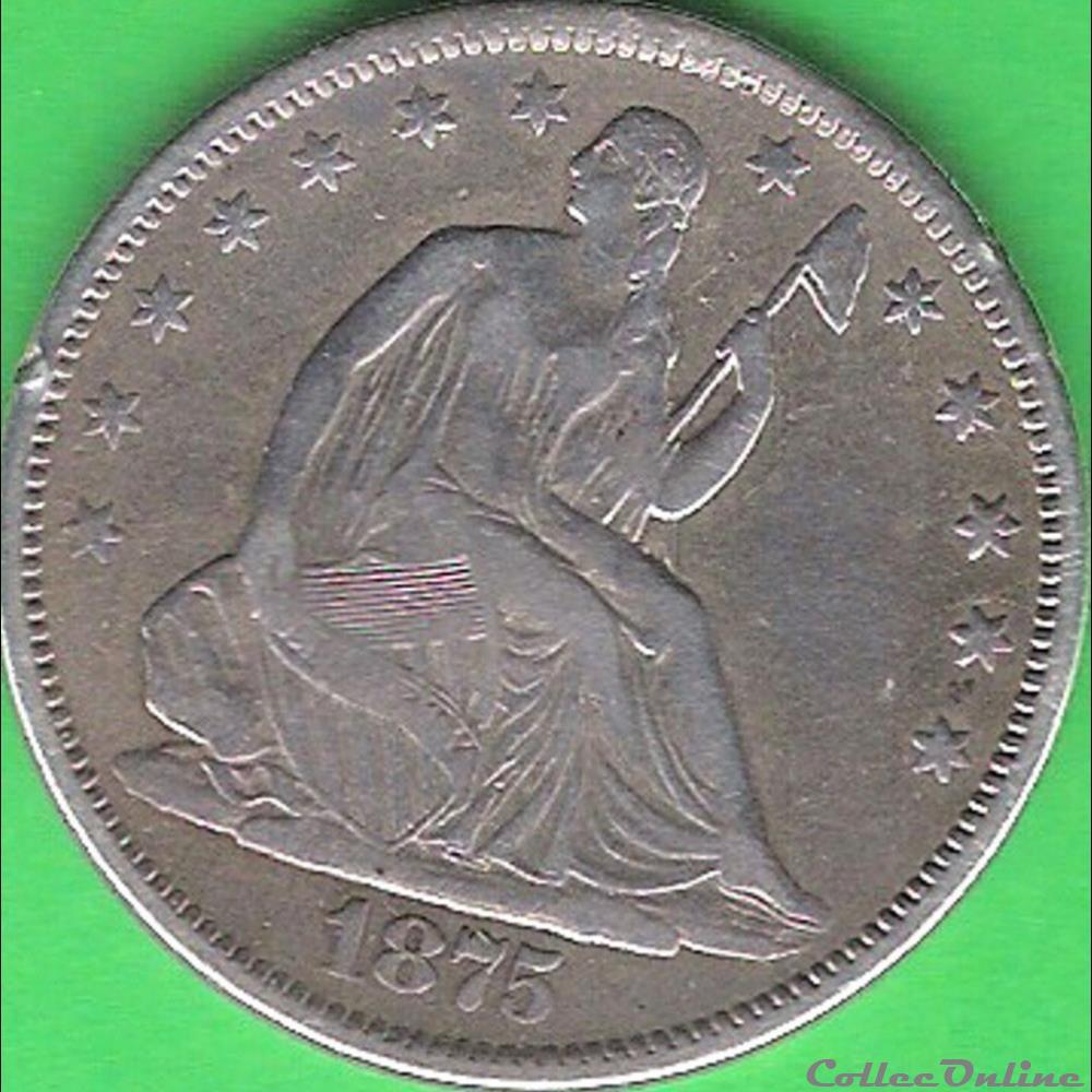 1875 S - Half Dollar Arrows monnaies monde etats unis 1875 s half dollar arrows