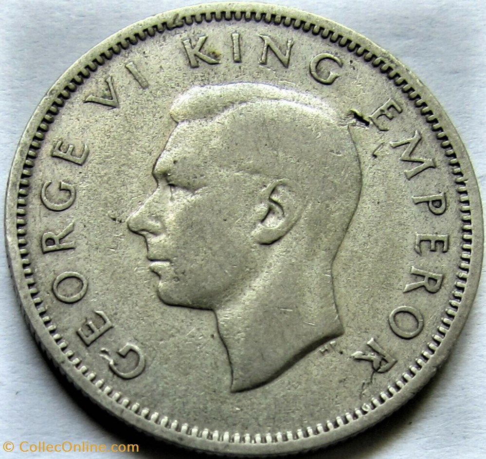 George VI - One Shilling 1946 - New Zealand 2 monnaies monde nouvelle zelande george vi one shilling 1946 new zealand