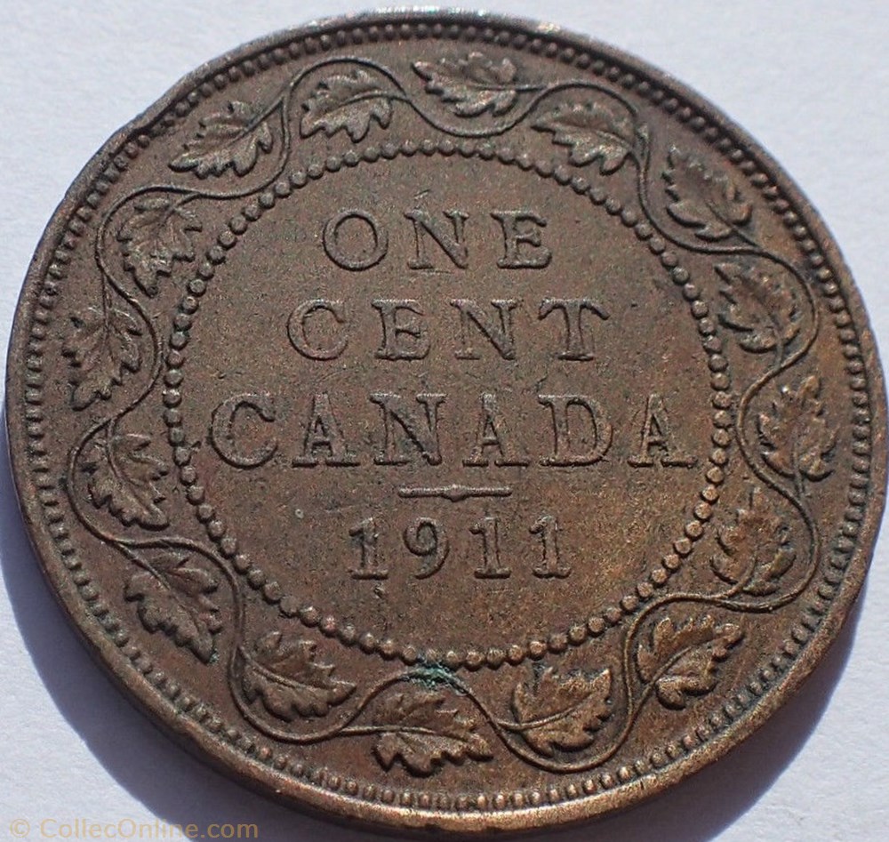 George V - 1 Cent 1911 (ex.2) monnaie monde canadum george v 1 cent 1911 ex 2