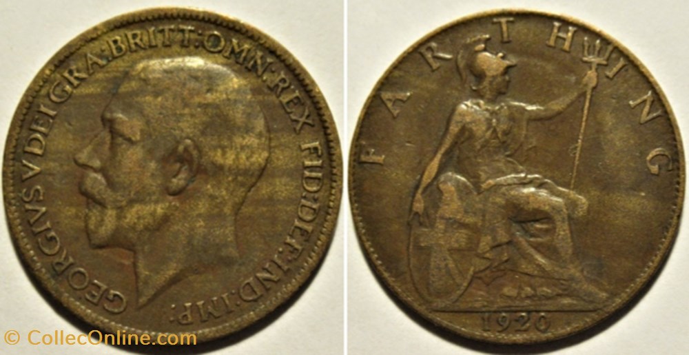 George V - Farthing 1920 - Great Britain monnaies monde royaume uni george v farthing 1920 great britain