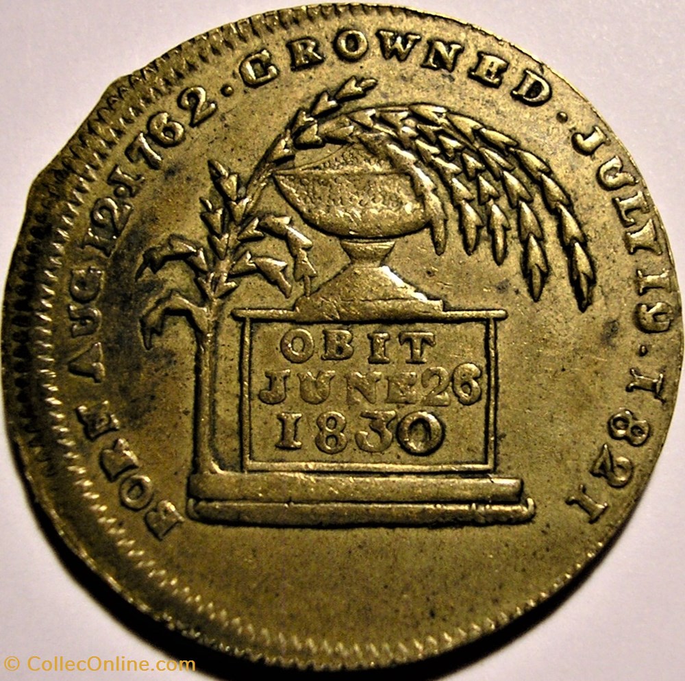 monnaie jeton mereaux george iv 1830 memorial medalet error great britain