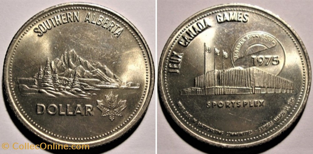 Southern Alberta - One Dollar Token 1975 - Canada Games monnaies paranumismatique jetons poids southern alberta one dollar token 1975 canada games