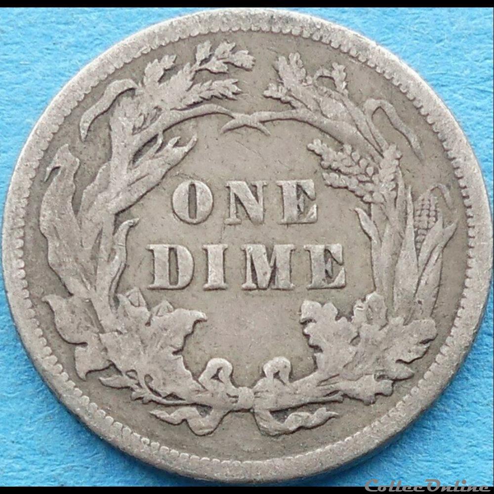 1884 Dime / 10 Cents monnaies monde etats unis 1884 dime 10 cents