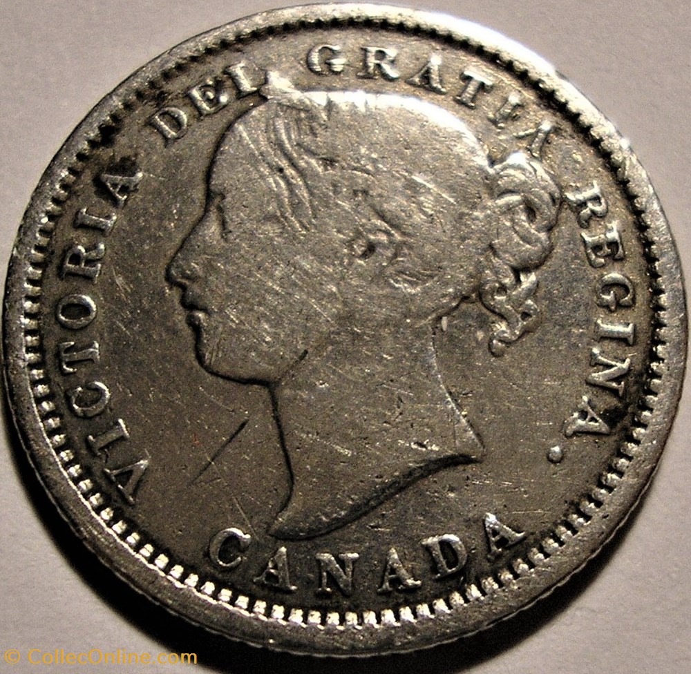 Victoria - 10 Cents 1870 Wide 0 (ex.2) monnaie monde canadum victoria 10 cents 1870 wide 0 ex 2