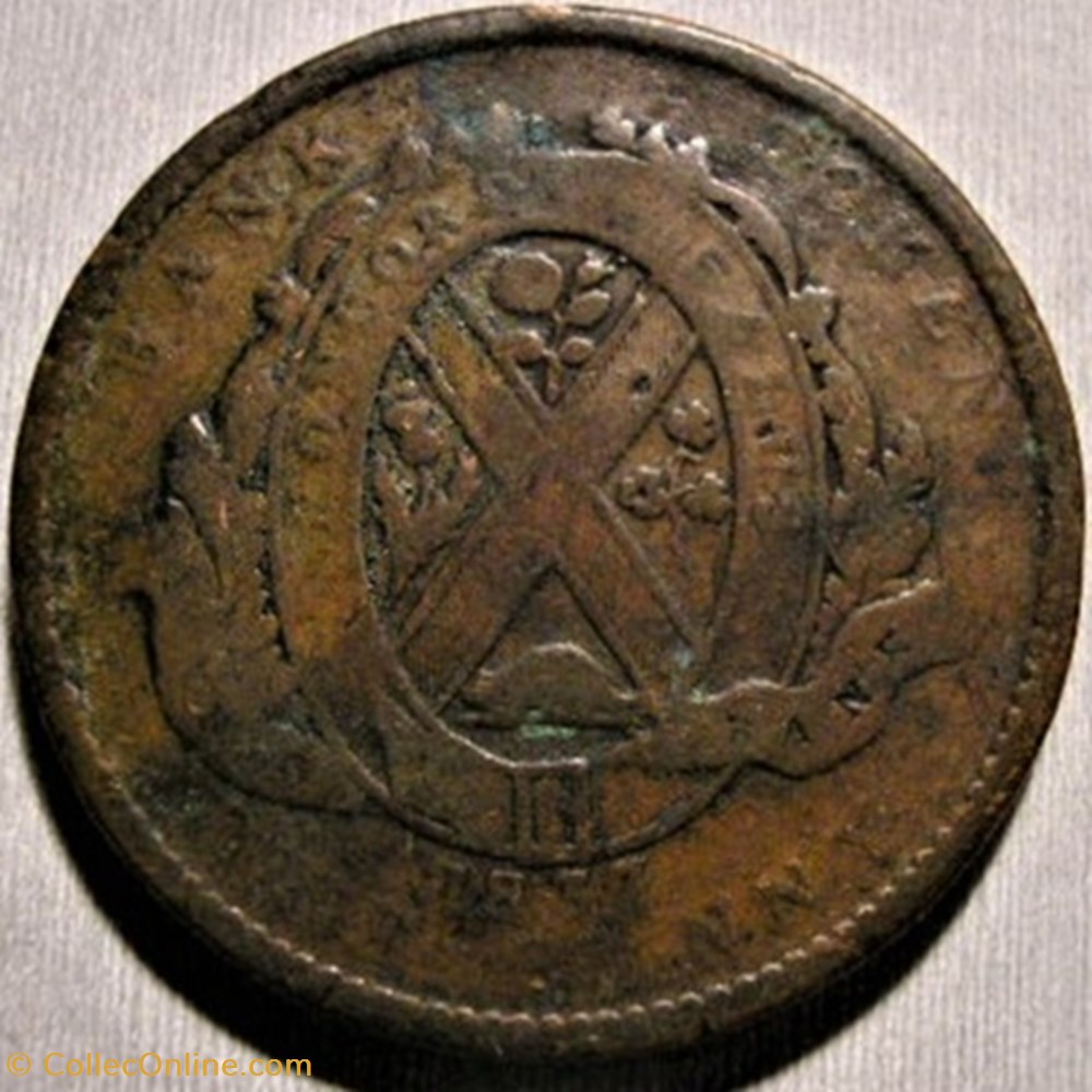 Bas-Canada 1837, Deux Sous / One Penny - Quebec Bank Token 4 monnaie monde canadum bas canada 1837 deux sous one penny quebec bank token