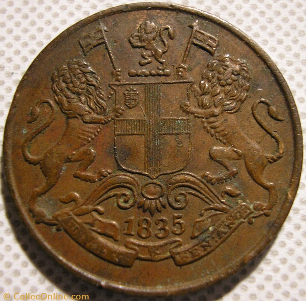 King William IV - One Quarter Anna 1835 Bombay Presidency monnaie monde inde king william iv one quarter anna 1835 bombay presidency