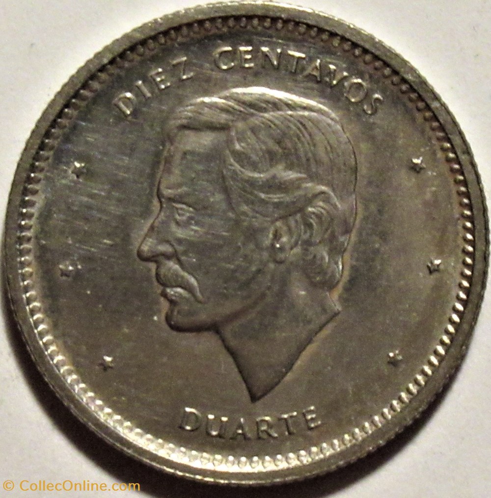 Dominican Republic - 10 Centavos 1987, Duarte monnaies monde dominique dominican republic 10 centavos 1987 duarte