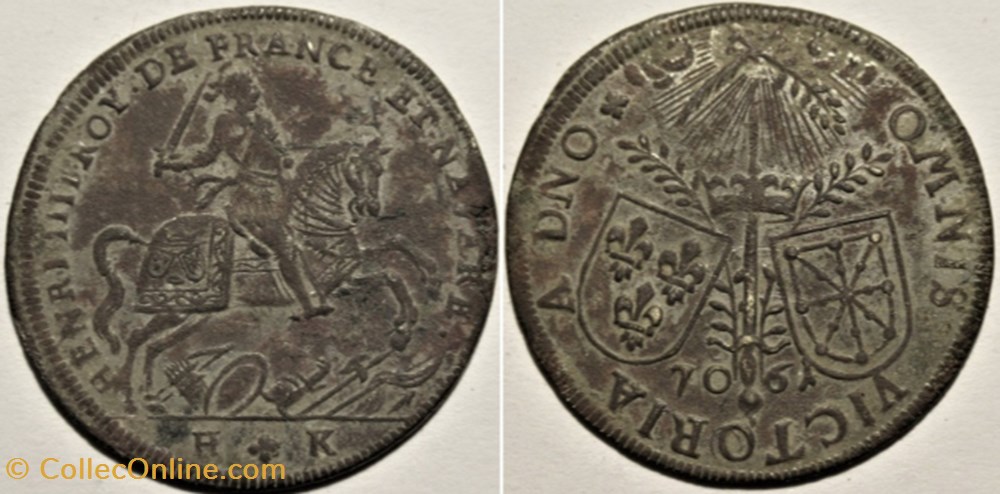 monnaies paranumismatique jetons poids henri iv a cheval 1607 date retrograde jeton de nuremberg