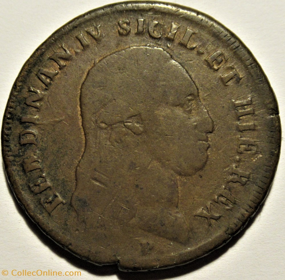 1801 Regno di Napoli, 6 Tornesi - Ferdinando IV de Borbone monnaies monde italie 1801 regno di napoli 6 tornesi ferdinando iv de borbone