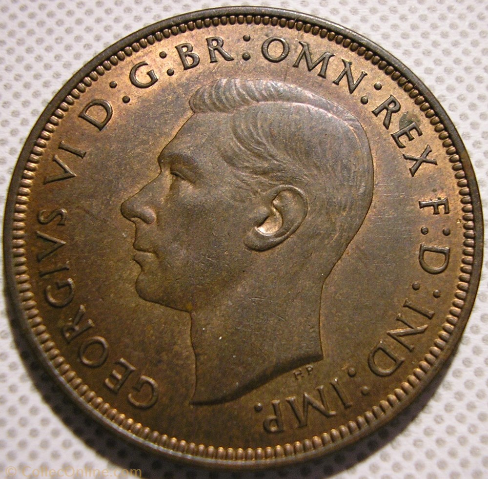 monnaie monde royaume uni george vi one penny 1938 uk