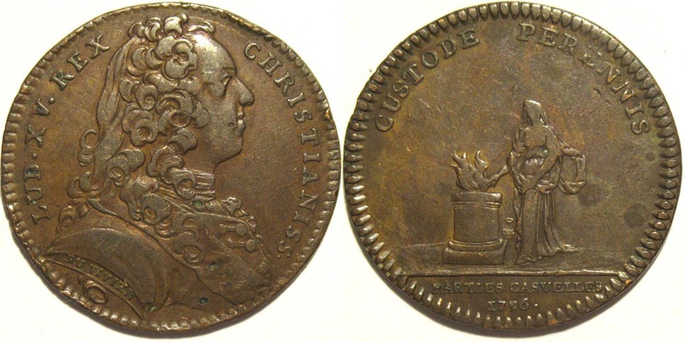 Louis XV - 1736 Jeton, parties casuelles monnaies paranumismatique jetons poids louis xv 1736 jeton parties casuelles