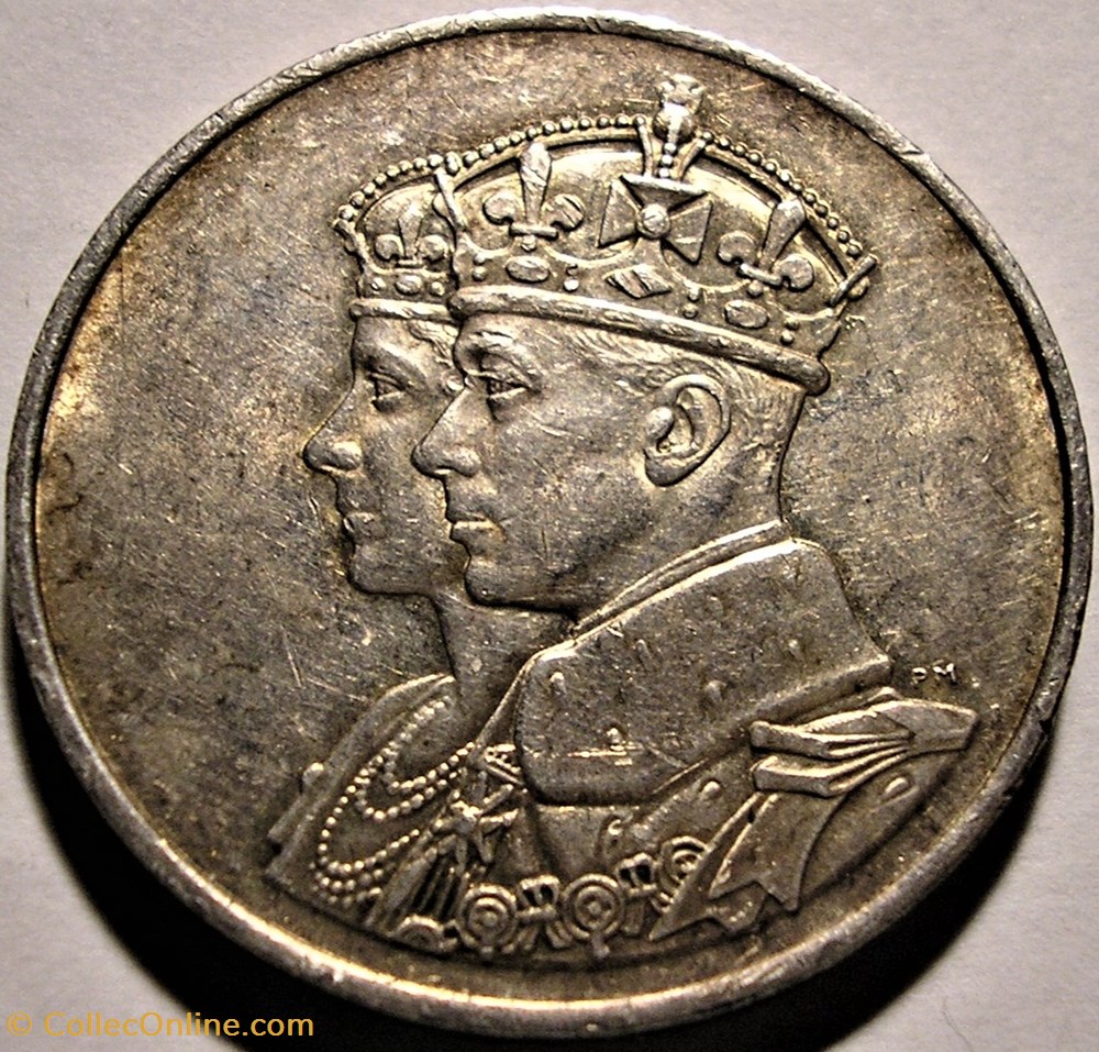 monnaies jetons mereaux george vi elizabeth 1939 royal visit canada silver medal uk