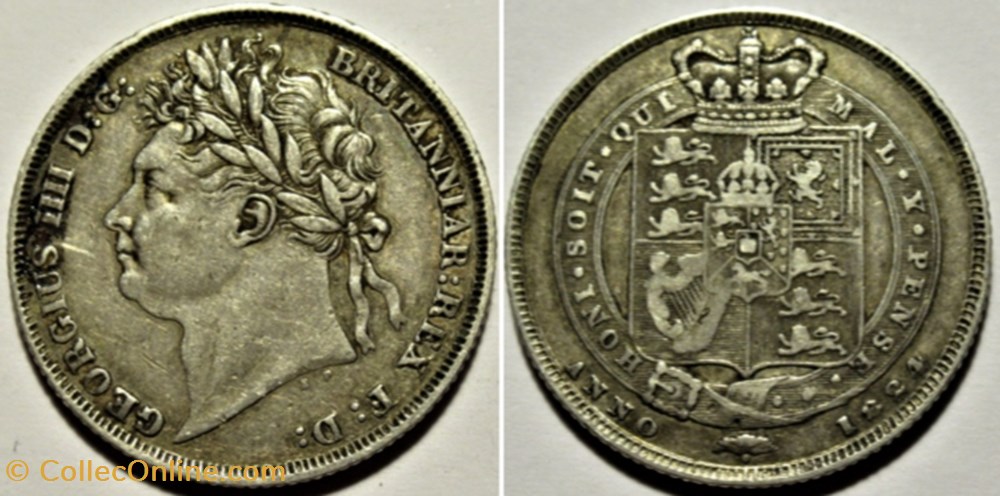 George IV - 1 Shilling 1824 - Great Britain monnaies monde royaume uni george iv 1 shilling 1824 great britain