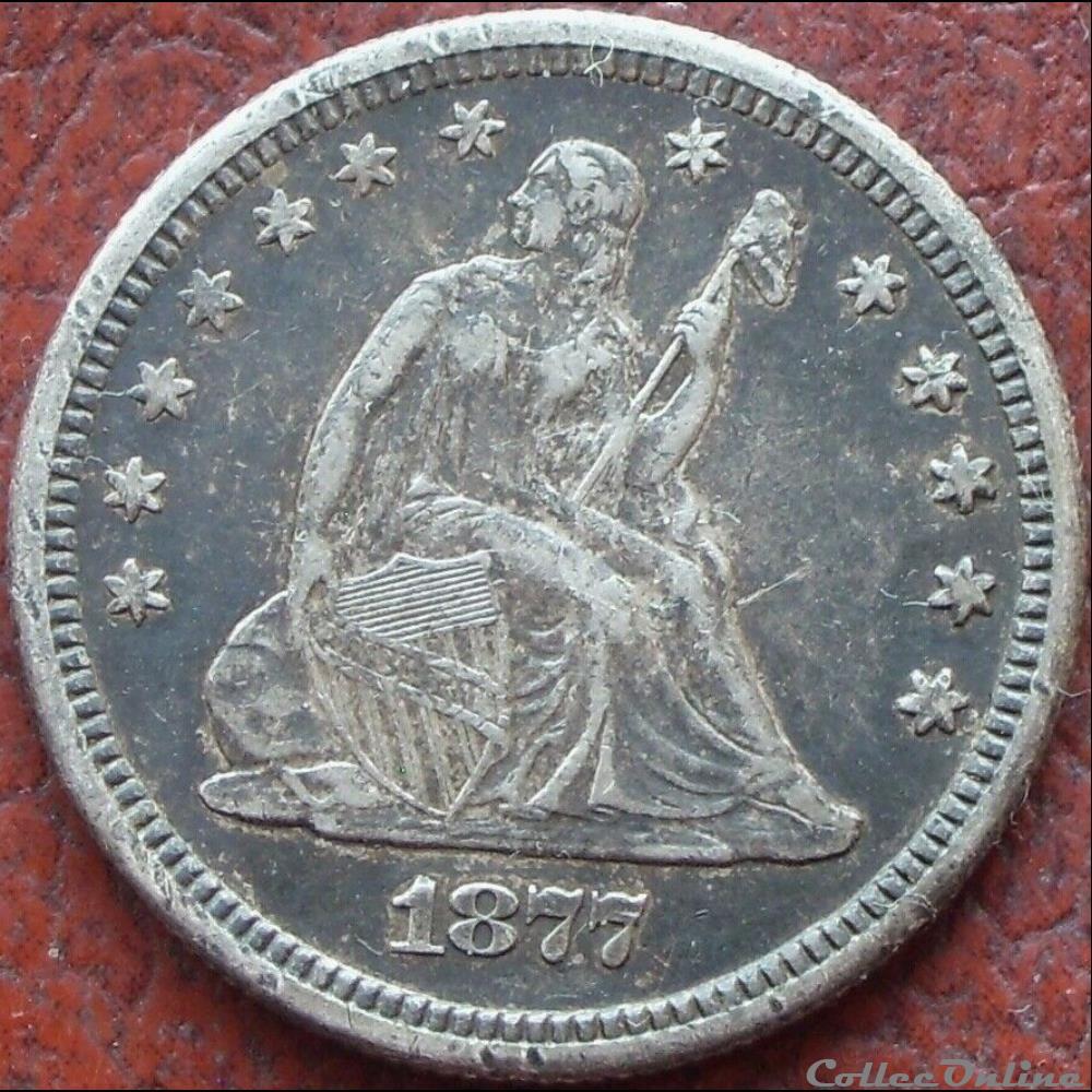 1877 Quarter $ San Francisco - 25 Cents monnaie monde etat uni 1877 quarter san francisco 25 cents