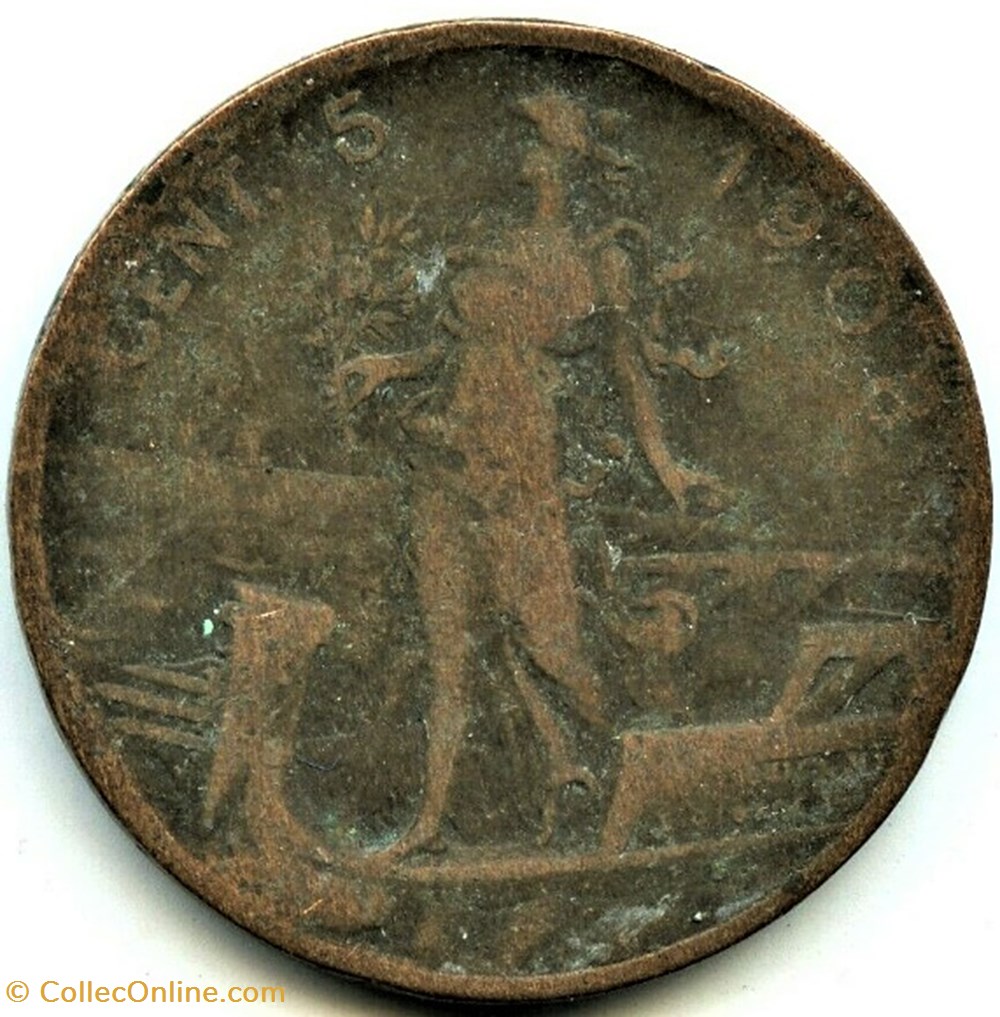 1908 Regno d'Italia, 5 Centesimi, Roma - Vittorio Emanuele III 3 monnaies monde italie 1908 regno italia 5 centesimi roma vittorio emanuele iii