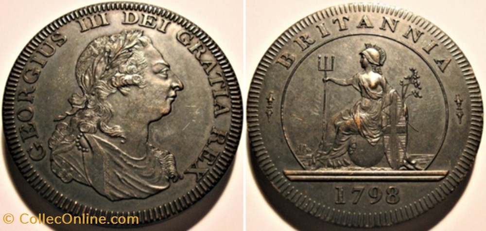 monnaie jeton mereaux george iii pattern two pence cartwheel 1798 great britain