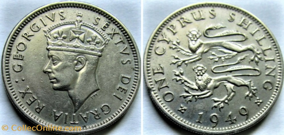 monnaies monde chypre george vi one shilling 1949 cyprus