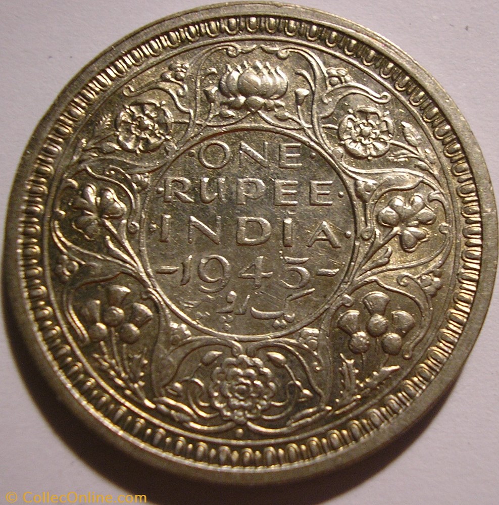 George VI - One Rupee 1945 Bombay - British India monnaies monde inde george vi one rupee 1945 bombay british india