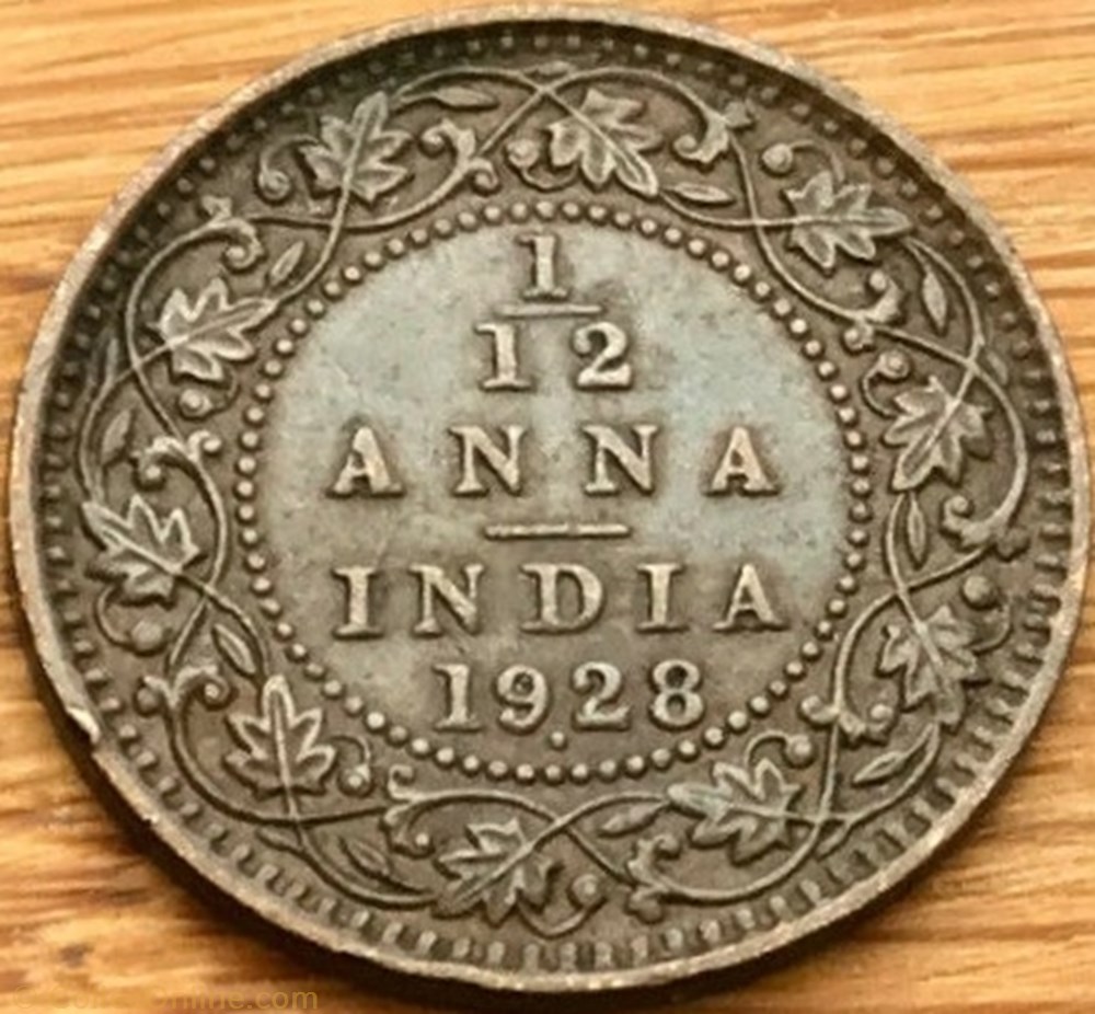 George V - 1/12 Anna 1928 Bombay - British India Empire monnaies monde inde george v 1 12 anna 1928 bombay british india empire